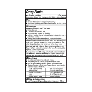 Epsom Salts, también conocido como sulfato de magnesio. Ideal para el cuidado de heridas, tratamiento de infecciones en la cama de las uñas y para corregir deficiencias de magnesio en las raciones alimenticias.