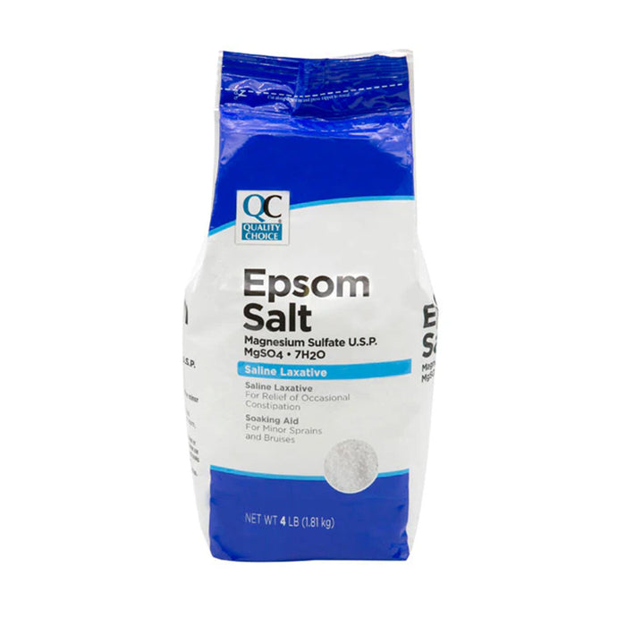 Epsom Salts, también conocido como sulfato de magnesio. Ideal para el cuidado de heridas, tratamiento de infecciones en la cama de las uñas y para corregir deficiencias de magnesio en las raciones alimenticias.