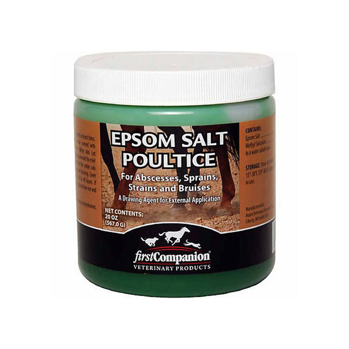 Alivia el dolor y la inflamación causados por torceduras, moretones y tensiones musculares en caballos. También es ideal para tratar cascos con abscesos.